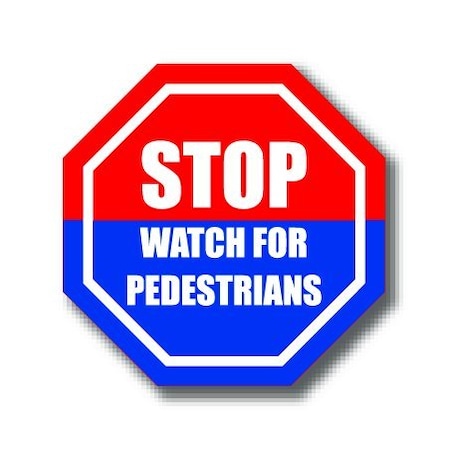 Ergomat 16in OCTAGON SIGNS - Stop Watch for Pedestrians DSV-SIGN 256 #1064 -UEN